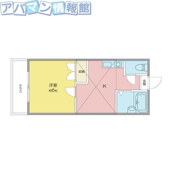 サンドヒルズ新潟大学(1K/2階)の間取り写真