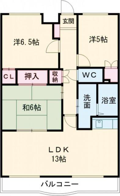 サンアベニューII(3LDK/3階)の間取り写真
