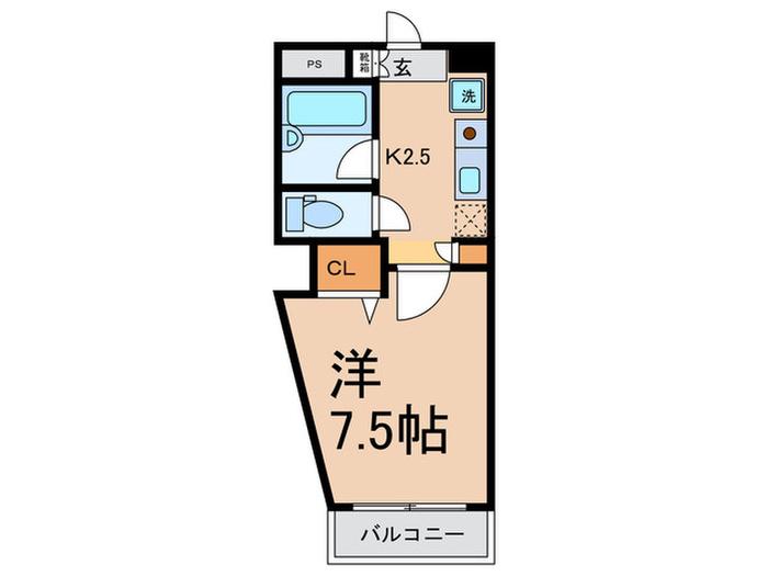 フォレストヒルズ小日向(1K/8階)の間取り写真