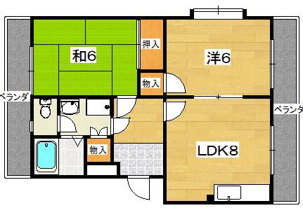 フナトマンション(2DK/1階)の間取り写真