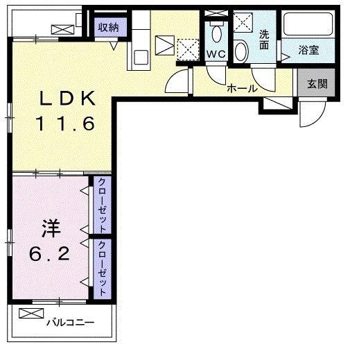 アベニール(1LDK/1階)の間取り写真