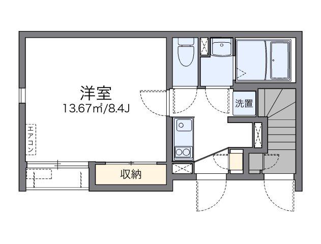 レオネクストシャルム唐沢(1K/1階)の間取り写真
