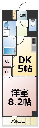 メゾン本山(1DK/2階)の間取り写真