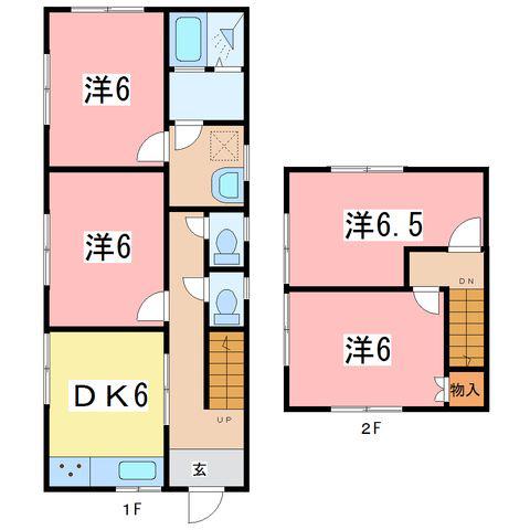 広瀬ハイツ(4DK/1階)の間取り写真