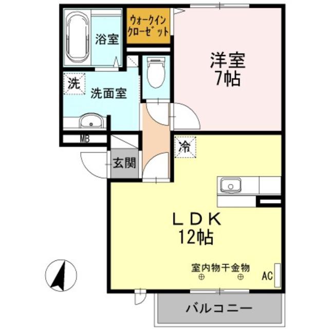 ディアマンテ(1LDK/2階)の間取り写真