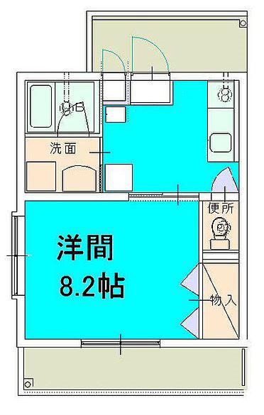 タウニール(1DK/1階)の間取り写真