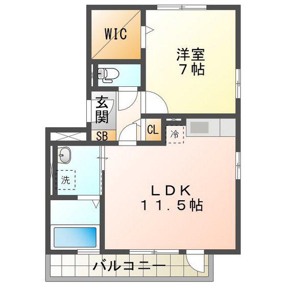 ラポールSAKURA(1LDK/3階)の間取り写真