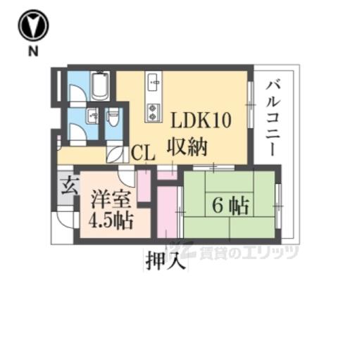 トリ・ビラージュ(2LDK/2階)の間取り写真