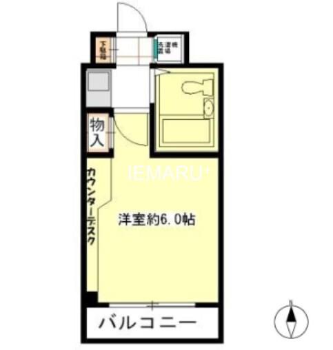 津田沼ダイカンプラザCITY(1K/4階)の間取り写真