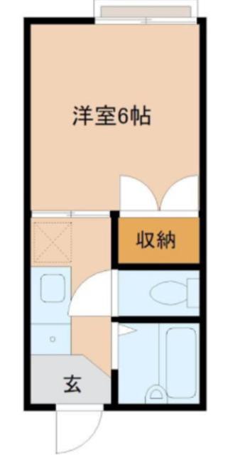 第2コーポ山路(1K/2階)の間取り写真