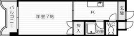 ギャラン片野(1K/4階)の間取り写真