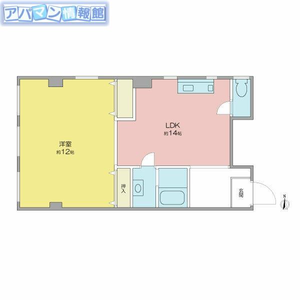 中野プラザ(1LDK/3階)の間取り写真