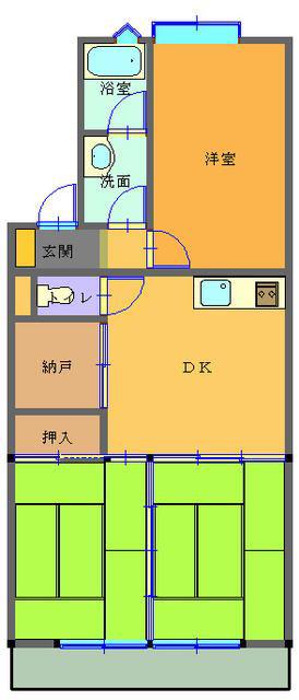 新富レジデンス(3DK/2階)の間取り写真