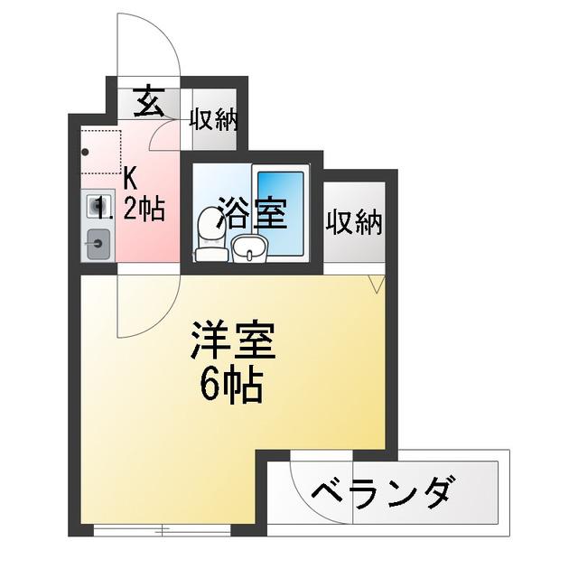 池上ハイツ(1K/2階)の間取り写真