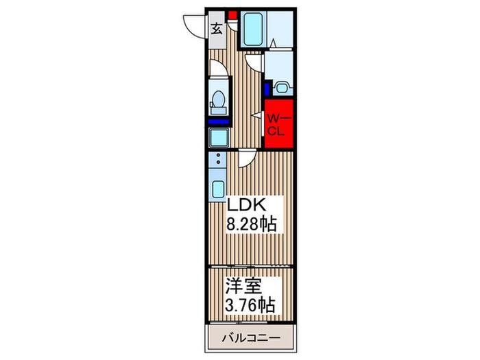グレイス西所沢III(1LDK/1階)の間取り写真