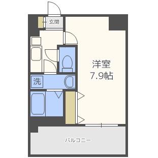 アドバンス大阪ベイシティ(1K/3階)の間取り写真