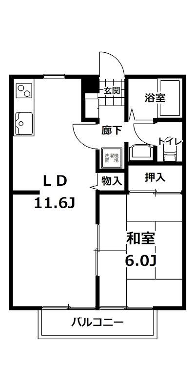 希望ハイツ(1LDK/1階)の間取り写真