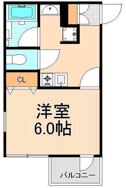 サンヒルズ(1K/2階)の間取り写真