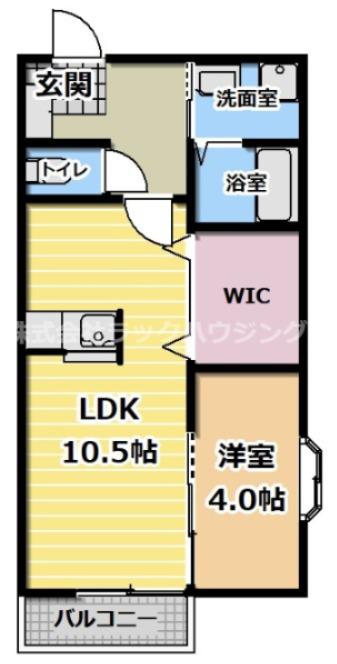 コートバローズ(1LDK/2階)の間取り写真