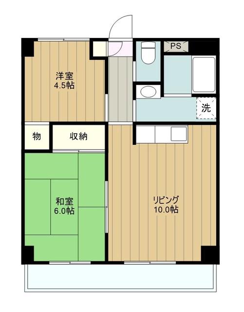 スクエアKIII(2LDK/9階)の間取り写真