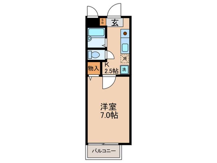 EL・PATIO(1K/2階)の間取り写真