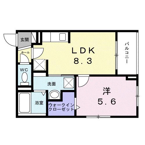 アンジュ 茨木(1LDK/3階)の間取り写真