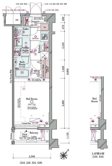 プラシア蒲田 THE GRAND RESIDENCE(1K/3階)の間取り写真