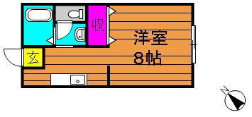 ジョイ福田A棟(1K/2階)の間取り写真