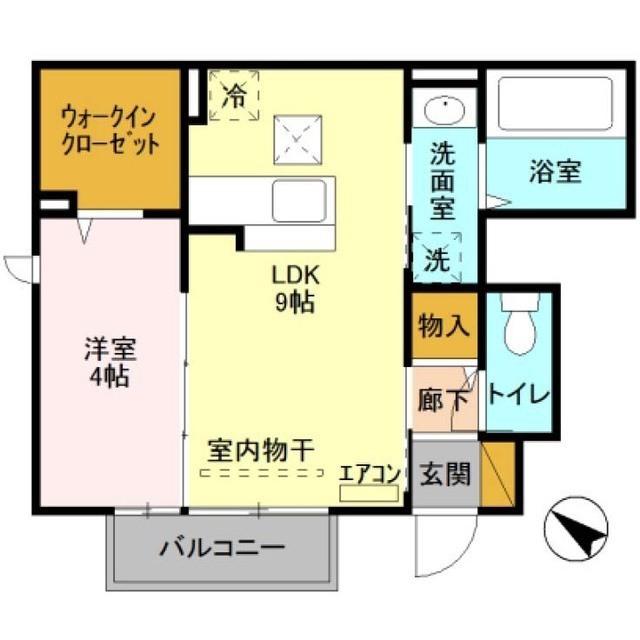 AMI 1(1LDK/1階)の間取り写真
