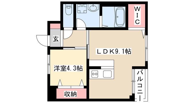 フォレストガーデン(1LDK/1階)の間取り写真