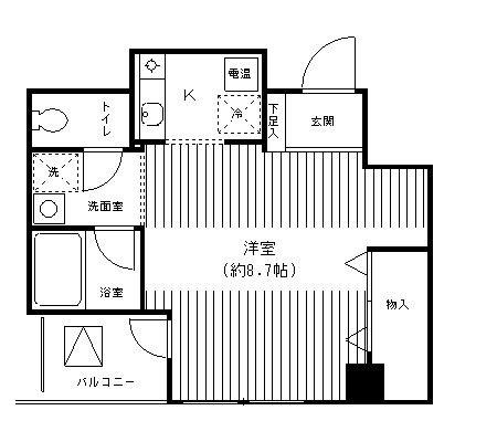 TKR神田多町(1K/3階)の間取り写真