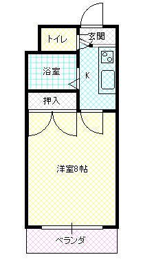 セレーネ白山(1K/4階)の間取り写真