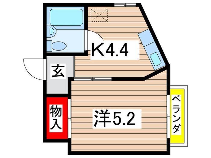 ストークハイツ皆川(1K/2階)の間取り写真