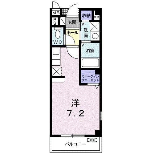 ヒルズグランデ(ワンルーム/2階)の間取り写真