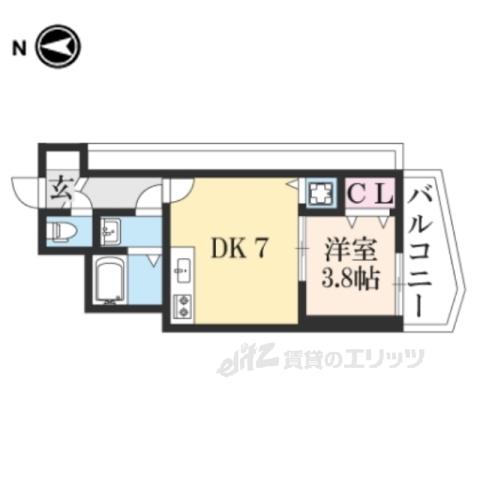 マナーズハウス山科駅前Ⅰ(1LDK/3階)の間取り写真