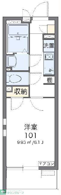 クレイノプレジャータウンIII 57539(1K/1階)の間取り写真