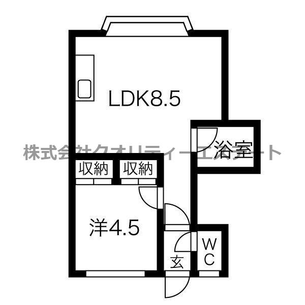 セントラルハイツ(1LDK/2階)の間取り写真