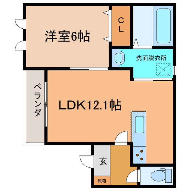 エマーブルIV(1LDK/3階)の間取り写真