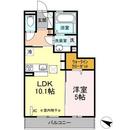 トレゾア(1LDK/1階)の間取り写真