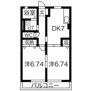 セ・レユニール(2DK/1階)の間取り写真