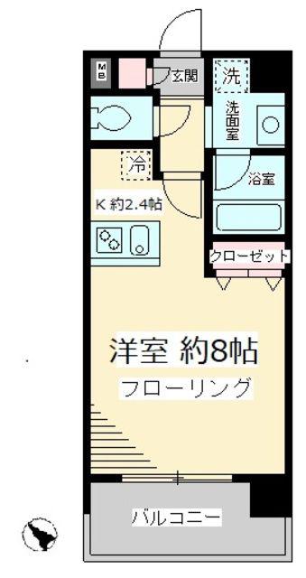 HEIM TAKUMI II(1K/2階)の間取り写真