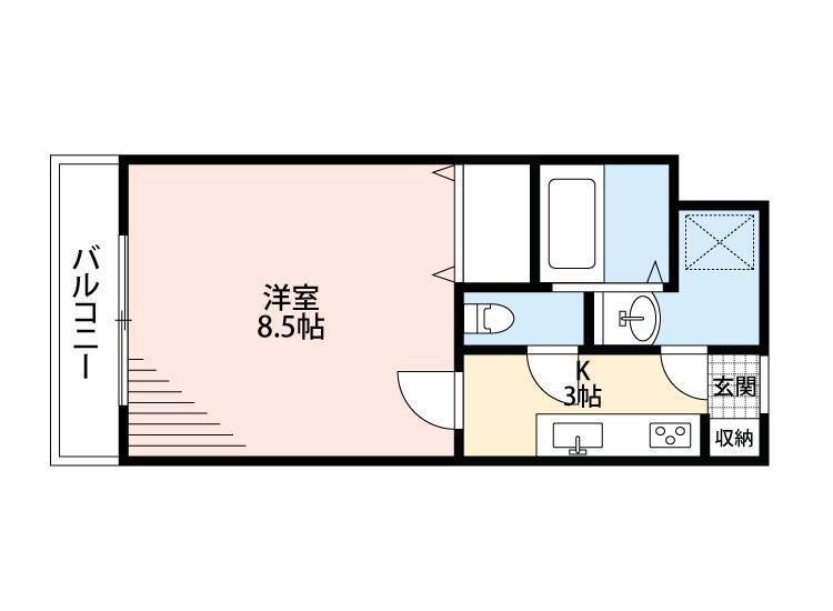 BE-FULL I(1K/1階)の間取り写真
