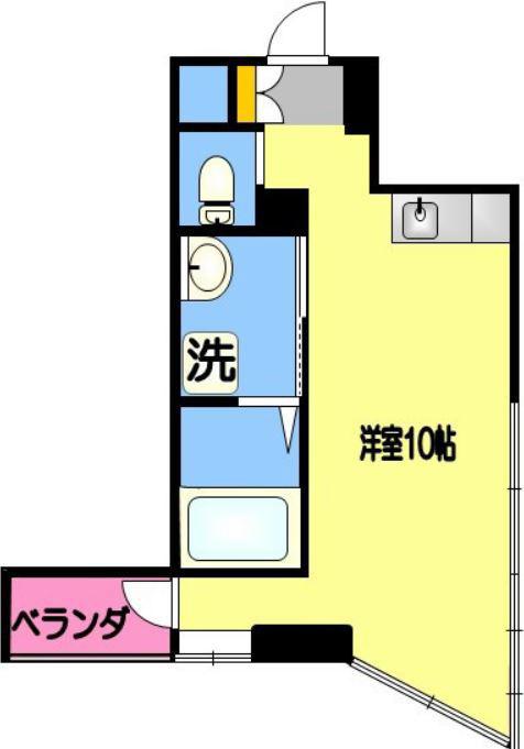 フォンス上之園(ワンルーム/3階)の間取り写真