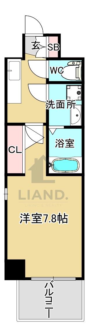 パルク博多駅南(1K/2階)の間取り写真