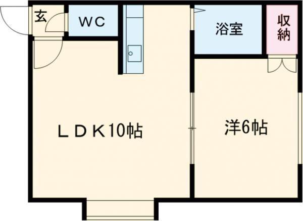 グレースコーポ恵庭(1LDK/2階)の間取り写真