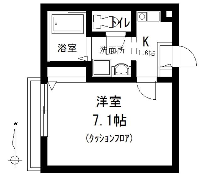 アネックス富士見ヶ丘(1K/1階)の間取り写真