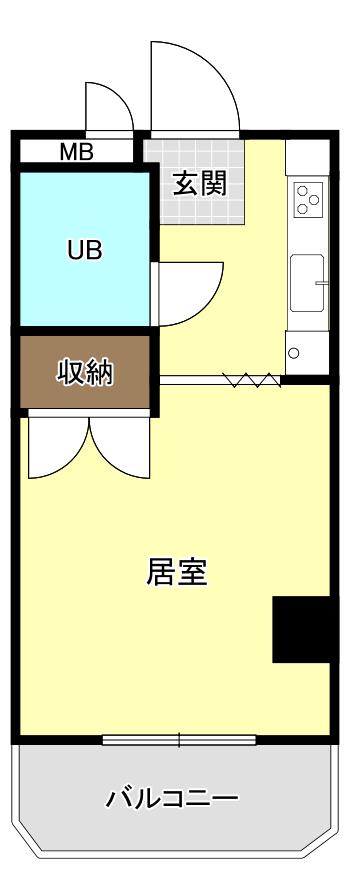 OS・SKYマンションII藤が丘(ワンルーム/4階)の間取り写真
