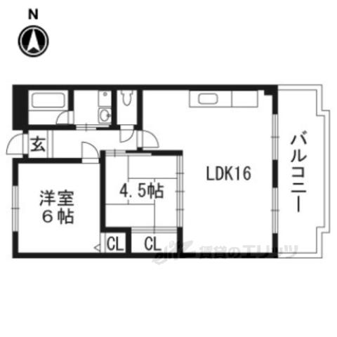 ファームエイト(2LDK/6階)の間取り写真