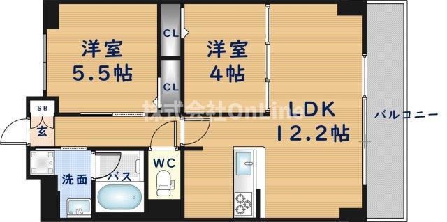 S K H(1SLDK/3階)の間取り写真