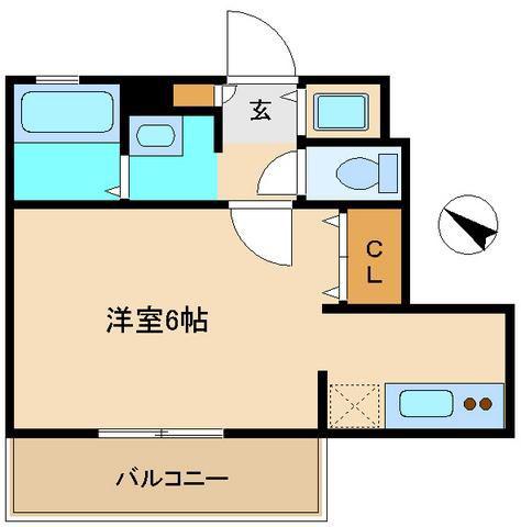 サンハウス中央(1K/1階)の間取り写真